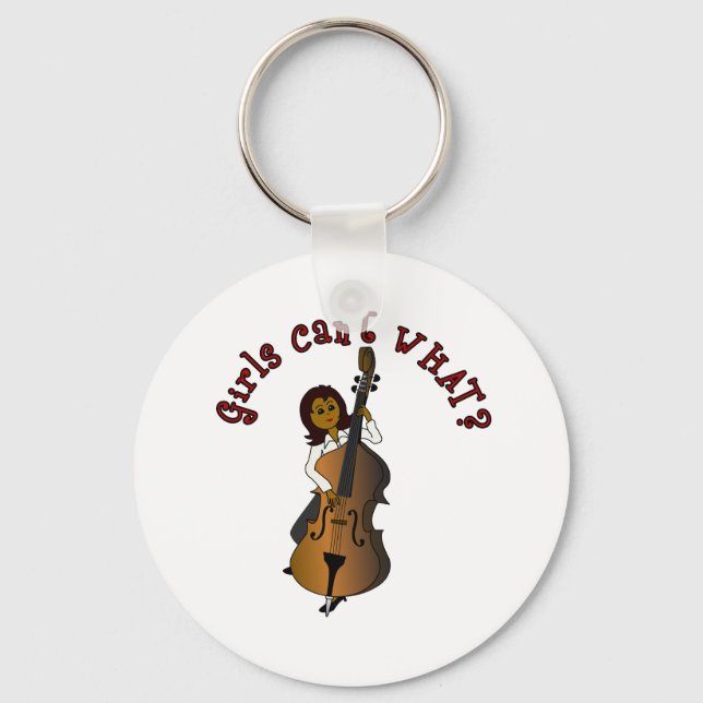 Porte-clés Chaîne debout Joueur double basse femme (Recto)