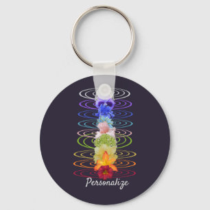Porte-clés Chakra Flowers Zen Yoga Spiritual Personalized