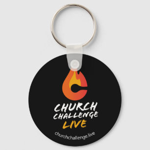 Porte-clés CHALLENGE DE L'ÉGLISE Noire LIVE Orange Flame