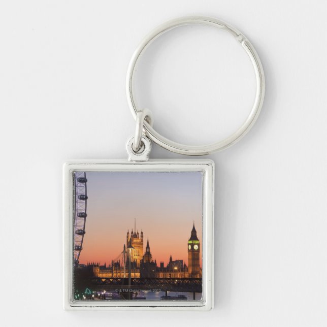Porte-clés Chambres du Parlement et le London Eye (Devant)
