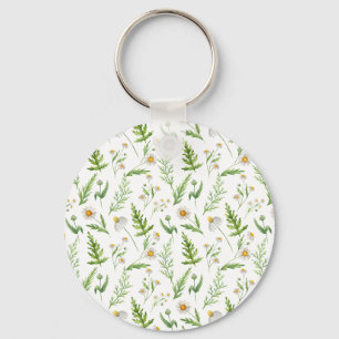 Porte-clés Chamomile Fleur Botanique Rustique Motif