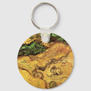 Porte-clés Champ avec deux lapins par Vincent van Gogh