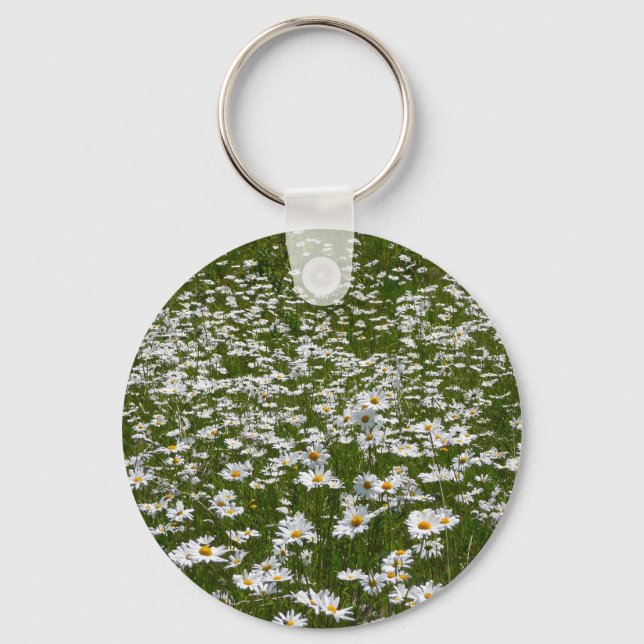 Porte-clés Champ de marguerites Fleurs sauvages de l'Alaska (Recto)