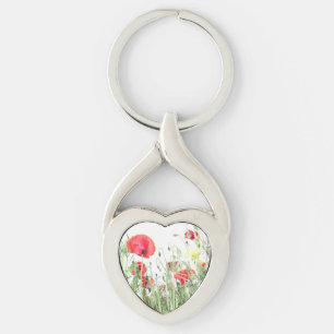 Porte-clés Champ de pavot Fleur de la nature