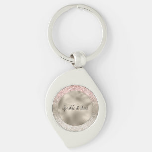 Porte-clés Champagne Or rose blanc brillant Parties scintilla