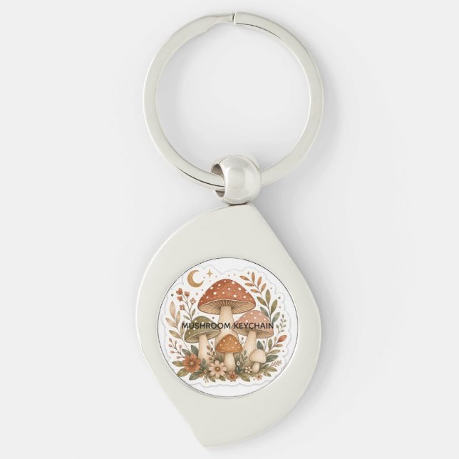 Porte-clés champignons boho  (Devant)