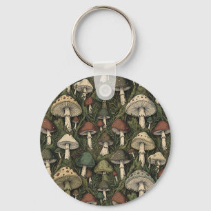 Porte-clés Champignons de forêt vintage Cottagecore maussade