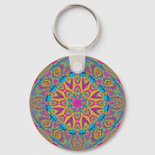 Porte-clés Champignons Mandala (Recto)