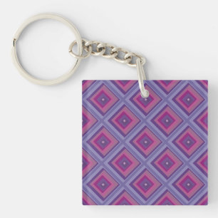 Porte-clés champs de lavande de la passion pourpre diamant ar