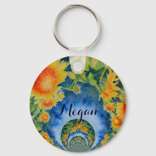 Porte-clés Champs de tournesol pour toujours - Monogramme