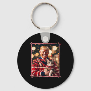 Porte-clés Chandail de Noël drôle Trump pour les Amoureux de