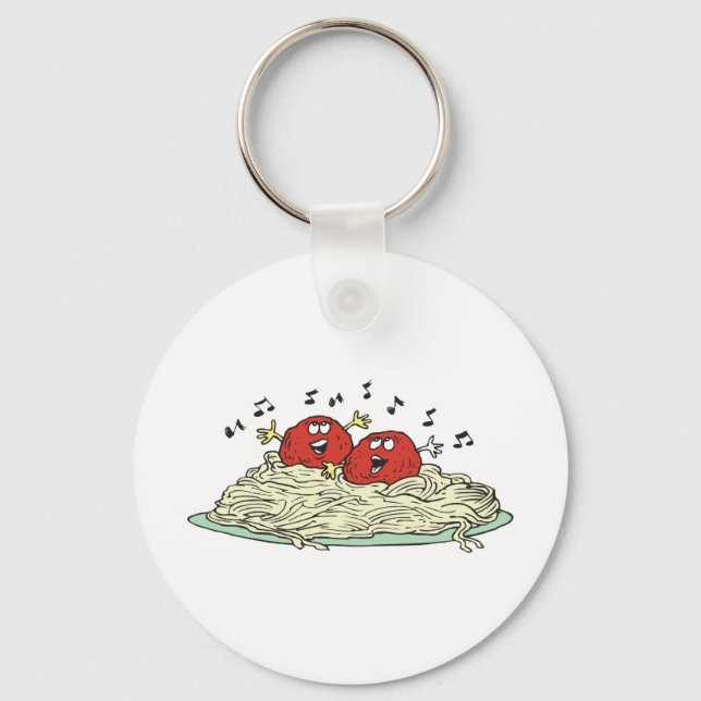 Porte-clés chant des boulettes de viande sur spaghetti (Recto)