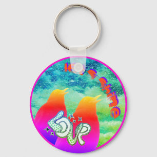 Porte-clés Chanter Rainbow Bird Faisons briller l'amour