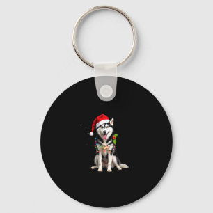 Porte-clés Chapeau de Santa pour chien Husky Cadeaux de Noël