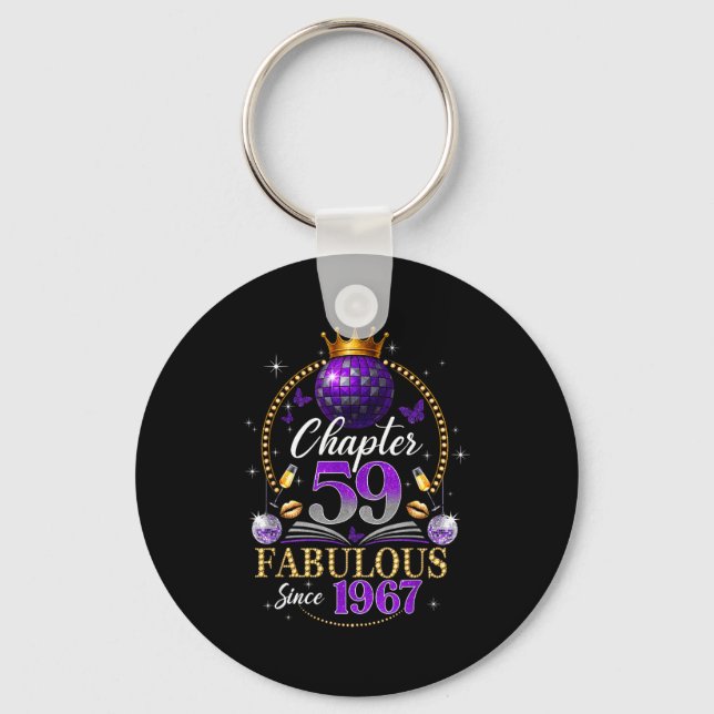Porte-clés Chapter 59 Since 1967 Purple Disco Ball 59th Birth (Recto)
