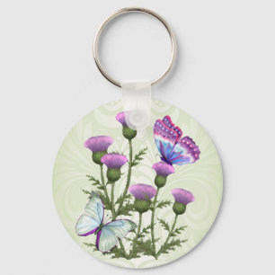 Porte-clés Chardons et papillons