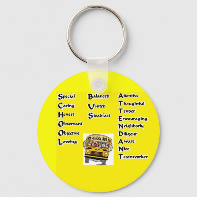 Porte-clés Chargé de bus scolaire (Recto)