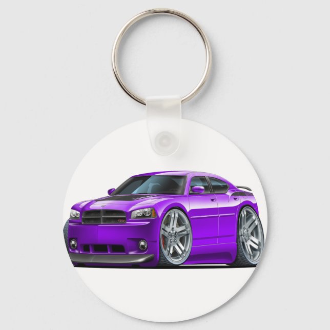Porte-clés Chargeur de Dodge Daytona voiture violette (Recto)