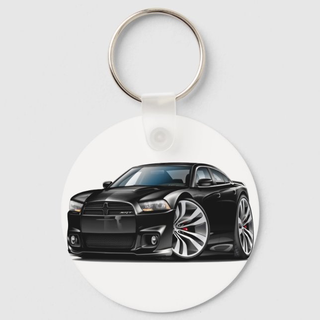 Porte-clés Chargeur de Dodge SRT8 Voiture noire (Recto)
