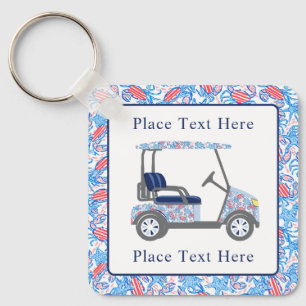 Porte-clés Chariot de golf Crabs patriotiques chic