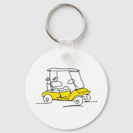 Porte-clés Chariot de golf jaune, porte - clé