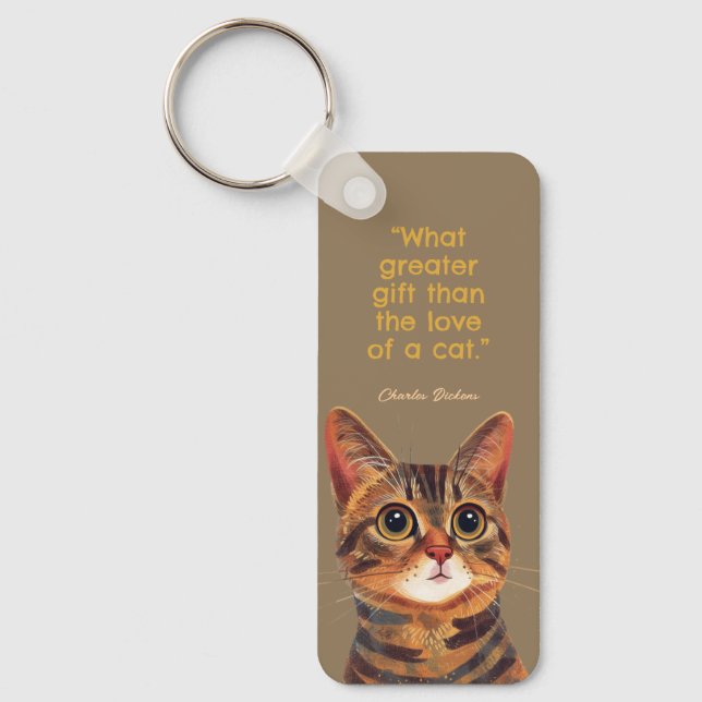 Porte-clés Charles Dickens Cat Quote (Recto)