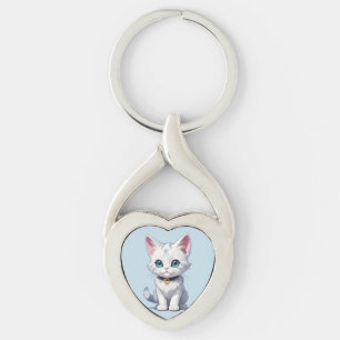 Porte-clés Charmante conception de chats blancs