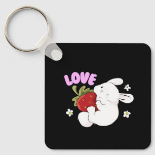 Porte-clés Charme de lapin floral