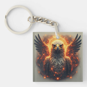 Porte-clés 🦅 Charme de Vision de l'Aigle d'Énergie Cosmique