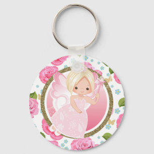 Porte-clés Charme floral féerique rose de bourse de porte -
