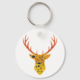 Porte-clés Chasse à la tête de l'Antler de Buck-Whitetail