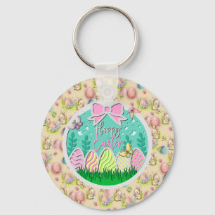 Porte-clés Chasse aux œufs de Pâques mignonne et papillons co