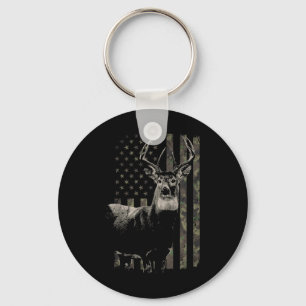 Porte-clés Chasse Camo Drapeau Américain Cerf