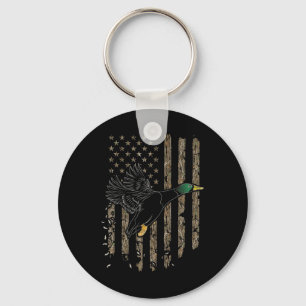 Porte-clés Chasseur de canard Drapeau américain Chasse de sau