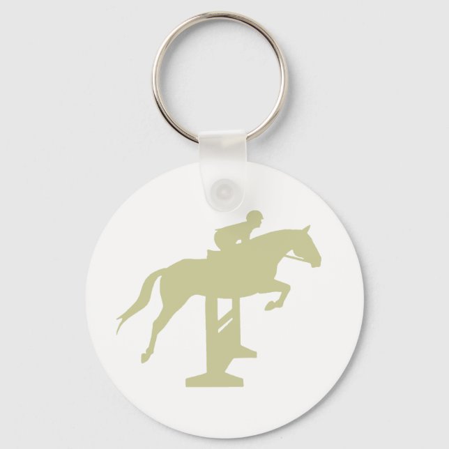Porte-clés Chasseur Jumper Cheval & Rider (vert sauge) Cadeau (Recto)