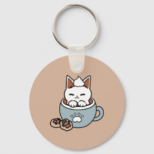 Porte-clés Chat adorable en Mug Conception de vacances - Chat