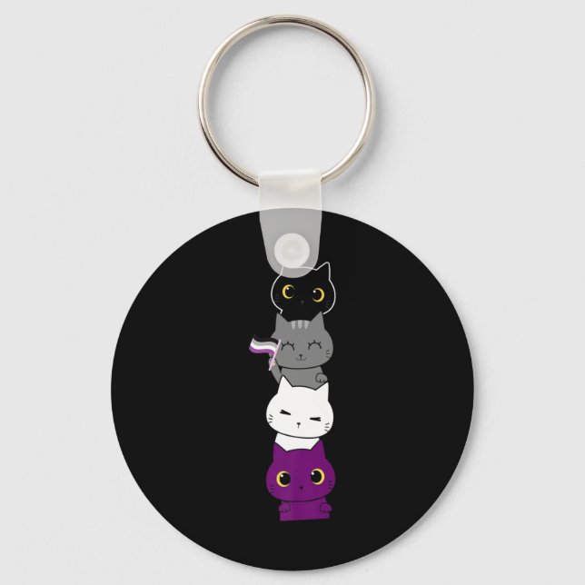 Porte-clés Chat Aexo Pride Cute Ace Drapeau Animal Animaux Am (Recto)