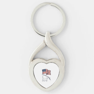 Porte-clés Chat américain à poil dur patriotique Design vinta