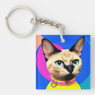 Porte-clés Chat aux yeux saisissants