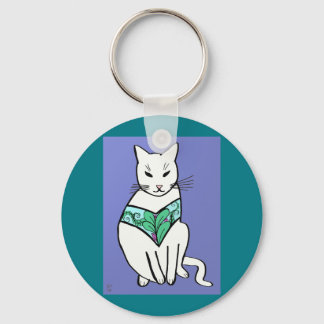 Porte-clés Chat avec conception feuille