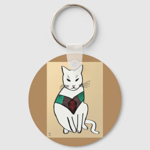 Porte-clés Chat avec le collier rouge