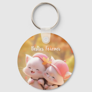 Porte-clés chat Besties Forever mignon