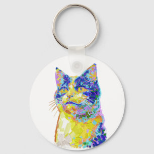 Porte-clés Chat dans le bouton Lumière du Soleil