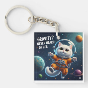 Porte-clés Chat de l'espace mignon