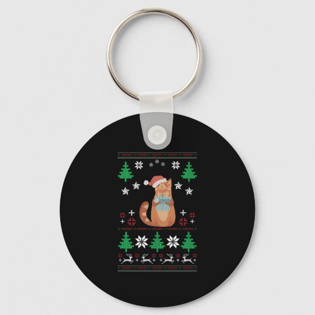 Porte-clés Chat de Noël moche (Recto)
