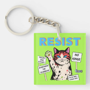 Porte-clés Chat de protestation de la Résistance