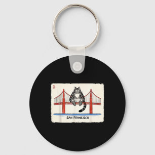 Porte-clés Chat de San Francisco Pont Golden Gate Drôle Kawai