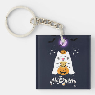 Porte-clés Chat d'Halloween au clair de lune – Nuit effrayant