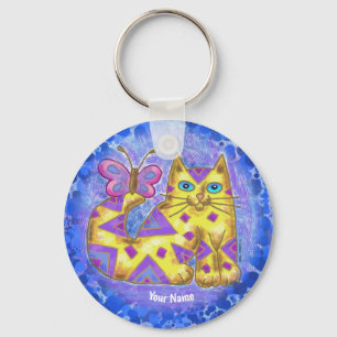 Porte-clés chat diamant