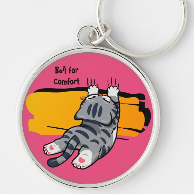 Porte-clés Chat Drôle, Chat Gras, Script Drôle, Moderne Tenda (Devant)